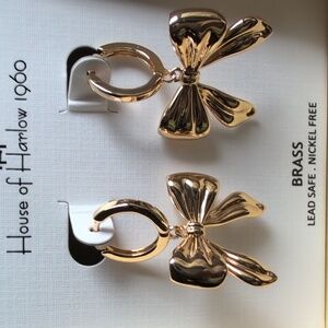 House of Harlow 1960 Gold Bow Earrings